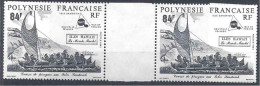 1991 POLYNESIE FRANCAISE 380** Issu De Série, Pirogue, Paire - Ungebraucht