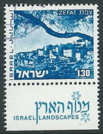 1971-74 ISRAELE USATO VEDUTE 1,30 L CON APPENDICE - T3 - Used Stamps (with Tabs)