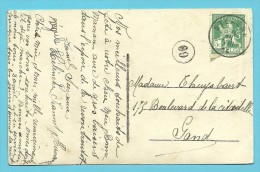 110 Op Kaart Met Stempel STEKENE Op 18/08/1914 (Offensief W.O.I) - Zona Non Occupata