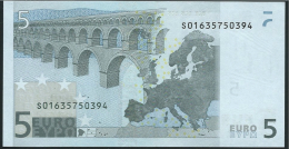 S  ITALIA  5 EURO J001 D5  VARIANTE B   DUISENBERG   UNC - 5 Euro
