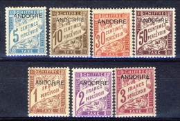 Andorra Timbre Taxe 1931-32 Serie N. 1-4; 6-8 MVLH (manca N. 5) Catalogo € 30 - Neufs