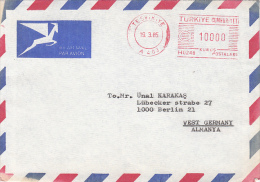 35648- AMOUNT 10000, TESVIKIYE, RED MACHINE STAMPS ON COVER, 1985, TURKEY - Covers & Documents