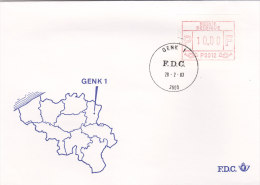 Belgien 1983 - Automatenmarken Ergänzungen Auf FDC - 28.02.1983 - Genk 1 - Sonstige & Ohne Zuordnung