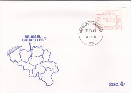 Belgien 1983 - Automatenmarken Ergänzungen Auf FDC - 28.02.1983 - Brussel Bruxelles 3 - Sonstige & Ohne Zuordnung
