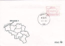Belgien 1983 - Automatenmarken Ergänzungen Auf FDC - 31.01.1983 - Brugge 7 - Other & Unclassified