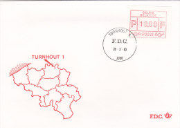 Belgien 1983 - Automatenmarken Ergänzungen Auf FDC - 28.03.1983 - Turnhout 1 - Autres & Non Classés