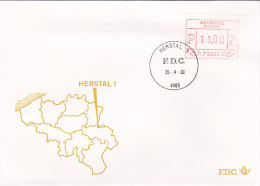 Belgien 1983 - Automatenmarken Ergänzungen Auf FDC - 25.04.1983 - Herstal 1 - Autres & Non Classés