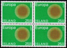 1970. Europa/CEPT. 25 Kr. 4-Block. (Michel: 443) - JF191839 - Usados