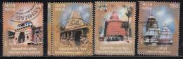 India 2003 Used Set Of 4, Temple Architecture, Archeology, Religion, Temples, (sample Image) - Gebruikt