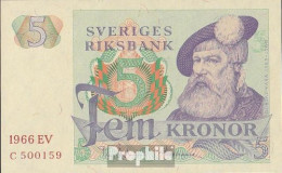 Schweden Pick-Nr: 51a (1966) Bankfrisch 1966 5 Kronor - Suède