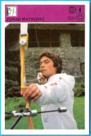 ARCHERY - Yugoslav Vintage Trading Card ** VERY LARGE SIZE ** Tir à L´arc Bogenschießen Tiro Con L´arco Tiro Al Arco - Archery