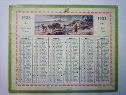 Petit  CALENDRIER  1933  Format  12,5 X 10 Cm - Kleinformat : 1921-40