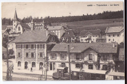 TRAMELAN: Bahnhof Mit Zug, Kroko-Lokomotive 1923 - Tramelan