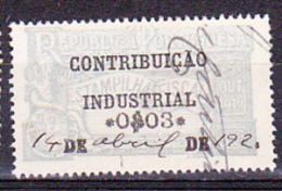 CONTRIBUIÇÃO INDUSTRIAL / ESTAMPILHA FISCAL - 0$03 .. 1920 Azul Claro - Used Stamps