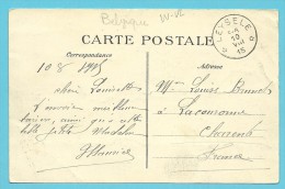 Kaart (GHYVERINCHOVE) Met Sterstempel (Relais)  * LEYSELE * Op 10/8/1915 - Not Occupied Zone