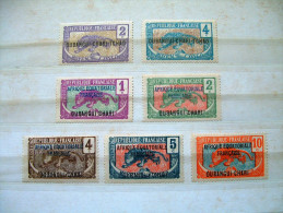 Oubangui - Chari - Tchad 1915 - 1925 - Lion Panther Overprint - Used Stamps