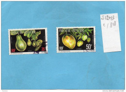 Polynésie 2timbres  Oblitéré-N°service N° 13-A Vipopaa +12 Avocat- Année 1977-cote 4.9, Euros - Oblitérés