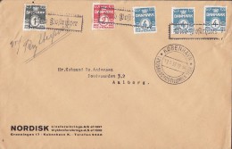 Denmark NORDISK,  KØBENHAVN LANDBRUGSUDSTILLINGEN 1938 "MED POSTRYTTER" 3x 4 Øre Wellenlinien W. Double Print !! - Errors, Freaks & Oddities (EFO)