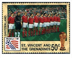 ST. VINCENT 1994 TP MNH** SWITZERLAND SUISSE FOOTBALL WORLD CUP USA 94 . COPA DEL MUNDO DE FUTBOL. USA-94 - 1994 – USA