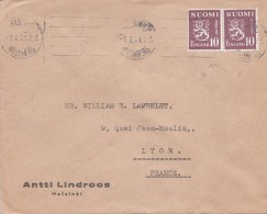 LETTRE FINLANDE COVER FINLAND 1951. HELSINKI - LYON FRANCE  /CLASSEUR FINLANDE 20 - Storia Postale