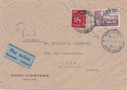 LETTRE FINLANDE COVER FINLAND 1948. PAR AVION. HELSINKI - LYON FRANCE  /CLASSEUR FINLANDE 25 - Storia Postale