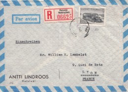 LETTRE FINLANDE COVER FINLAND 1949. RECOMMANDEE PAR AVION. HELSINKI - LYON FRANCE  /CLASSEUR FINLANDE 28 - Lettres & Documents