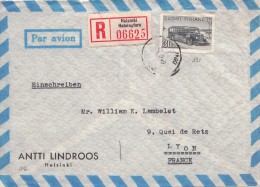 LETTRE FINLANDE COVER FINLAND 1949. RECOMMANDEE PAR AVION. HELSINKI - LYON FRANCE  /CLASSEUR FINLANDE 28 - Covers & Documents