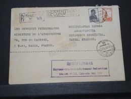 URSS - Env Recommandée De Moscou Pour Paris - Très Bien Marquée - Dos Moyen - Mai 1956 - A Voir - Lot P16030 - Lettres & Documents