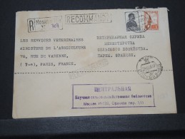 URSS - Env Recommandée De Moscou Pour Paris - Très Bien Marquée - Dos Moyen - Mai 1956 - A Voir - Lot P16030 - Storia Postale