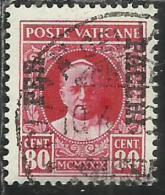 VATICANO VATIKAN VATICAN 1931 PACCHI POSTALI PARCEL POST CONCILIAZIONE SOPRASTAMPATO CENT. 80 USATO USED - Colis Postaux