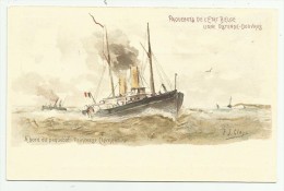 Oostende  *   A Bord Du Paquebot De L'Etat Belge, Ligne Ostende - Douvres  - Princesse Clémentine  (P.J. Clays) - Bootkaarten