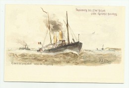 Oostende  *   A Bord Du Paquebot  De L'Etat Belge, Ligne Ostende - Douvres  - Ville De Douvres  (P.J. Clays) - Bootkaarten