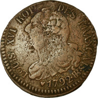 Monnaie, France, 6 Deniers Français, 6 Deniers, 1792, Strasbourg, TB, Bronze - Sonstige & Ohne Zuordnung