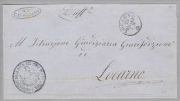 Heimat TI Cavigliano 1862-08-20 Strahlenstempel BOM Nach Locarno Hülle - Usados