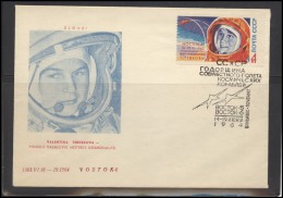 RUSSIA USSR Private Envelope LITHUANIA VILNIUS VNO-klub-069 Space Exploration Women Tereshkova - Locales & Privées