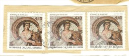 France Y&T Oblitéré N° 3224 1999  - Patrimoine Culturel Du Liban : Mosaïque Femme - 3 Timbres Cachet Rond - Sonstige & Ohne Zuordnung