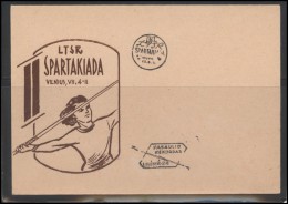 RUSSIA USSR Private Envelope LITHUANIA VILNIUS VNO-klub-004 E Javelin Throw - Local & Private