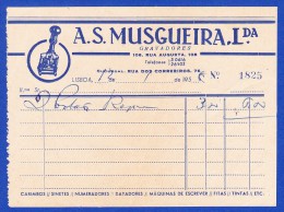 1958 - A. S. MUSGUEIRA, Lda. GRAVADORES - RUA AUGUSTA, 108 / RUA DOS CORREEIROS, 76 LISBOA - Portugal