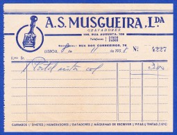 1958 - A. S. MUSGUEIRA, Lda. GRAVADORES - RUA AUGUSTA, 108 / RUA DOS CORREEIROS, 76 LISBOA - Portugal