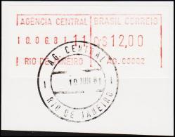 1981. BRASIL CORREIO Cr. $ 12.00 RIO DE JANEIRO 10 JUN 81. (Michel: ) - JF192610 - Franking Labels