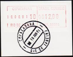 1981. BRASIL CORREIO Cr. $ 12.00 RIO DE JANEIRO 10 JUN 81. (Michel: ) - JF192612 - Franking Labels