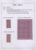 India, Princely State BAMRA, Block Of 12 With Error, 2 Pairs With Error, Collection Page Inde Indien - Bamra