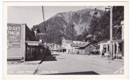 Juneau Alaska, Lower Franklin Street Scene, Midget Cocktail Bar Sign, Auto, Taxi, C1940s/50s Real Photo Postcard - Juneau