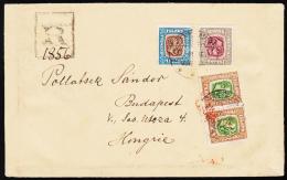 1907. Two Kings. 1 Kr. Blue/brown. Perf. 12 3/4, Wm. Crown + 50 Aur + Pair 25 Aur From ... (Michel: 60) - JF192713 - Lettres & Documents