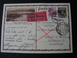 == Austria, Expres Bildkarte , 1937 An  Alja Rachmanowa, Russiche Schriftellerin - Storia Postale