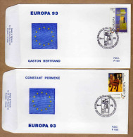 Enveloppe Cover Brief FDC 1051 1052 2501 2502 Europa Art Contemporain - 1991-2000