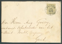 N°47 - 20 Centimes Olive Obl. Sc LOKEREN Sur Enveloppe Du 19 Août 1886 Vers Gand - 10938 - 1884-1891 Leopold II