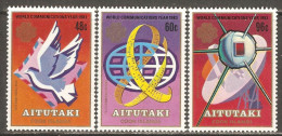 Aitutaki 1983 Mi# 496-498 A ** MNH - World Communications Year / Space - Oceanía