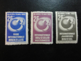 1952 Foire Bruxelles 3 Different Languages Vignette Poster Stamp Label Belgium - Erinnophilia [E]