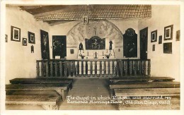 261971-California, San Diego, RPPC, Old San Diego, Ramona's Marriage Place, Chapel Interior, Photo No 144 - San Diego